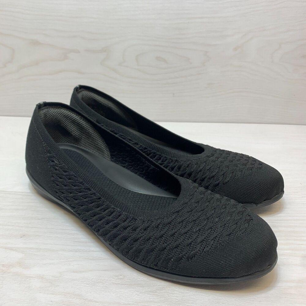 Bzees Khloe Ballet Flats Women's Size 11M Black Comfort Slip On Shoes